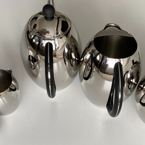 Retro Stainless Steel Coffee Tea Water Cream Sugar Set - Picture 9 of 11